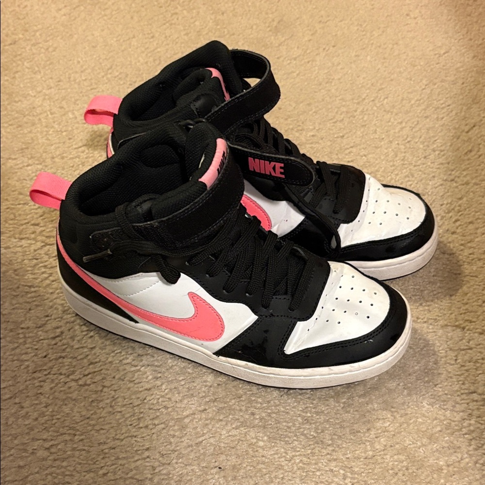 Nike Black and Pink High-Tops